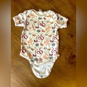 Kate Quinn moth print short sleeve onesie